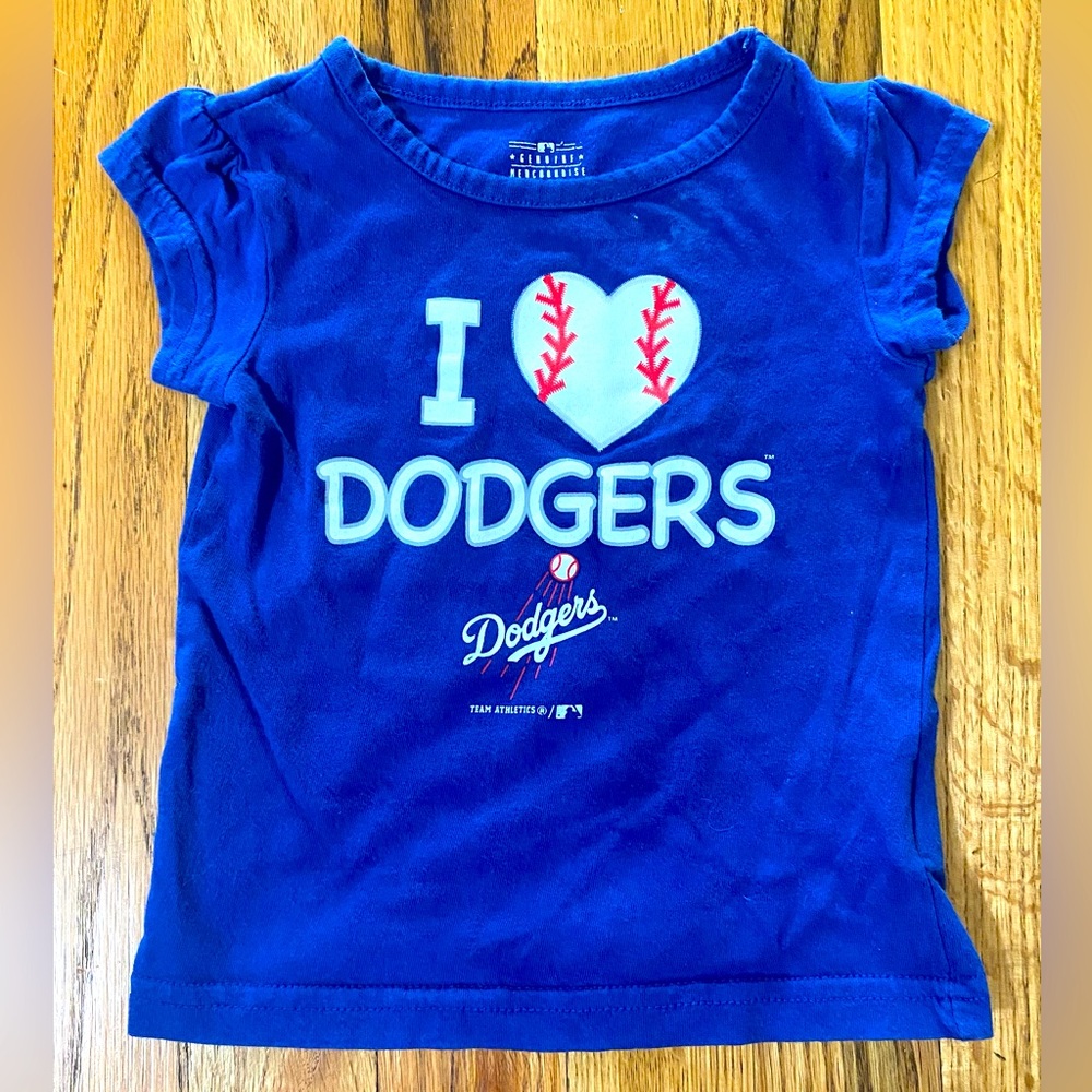 MLB Los Angeles Dodgers Baby Girls Short Sleeve T-Shirt in Blue 12M